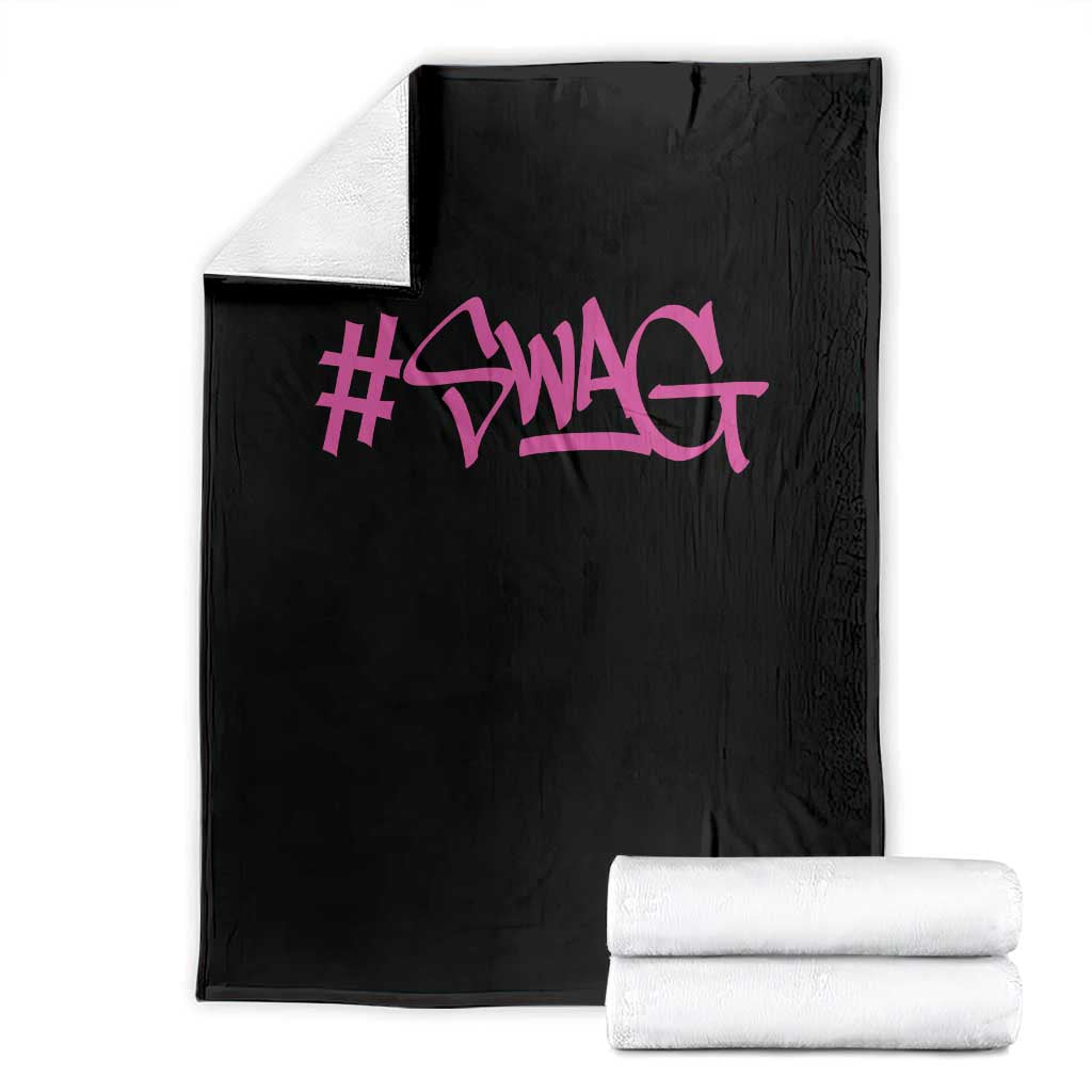 Hashtag Swag Graphic Throw Blanket Y2K Trendy