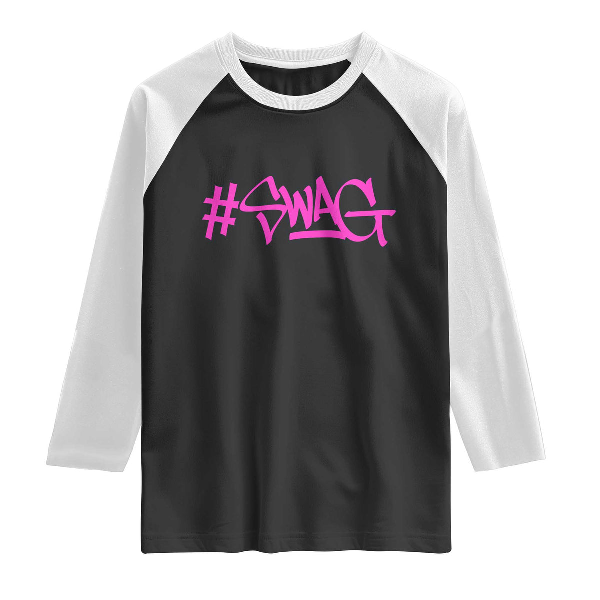 Hashtag Swag Graphic Raglan Shirt Y2K Trendy