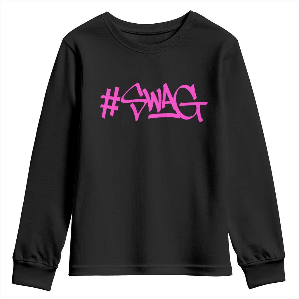 Hashtag Swag Graphic Youth Sweatshirt Y2K Trendy