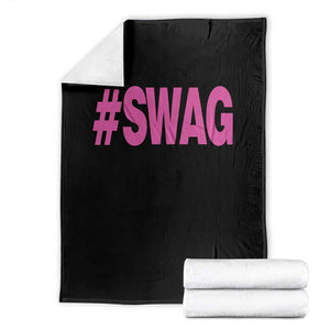 Y2K Trendy Hashtag Swag Throw Blanket