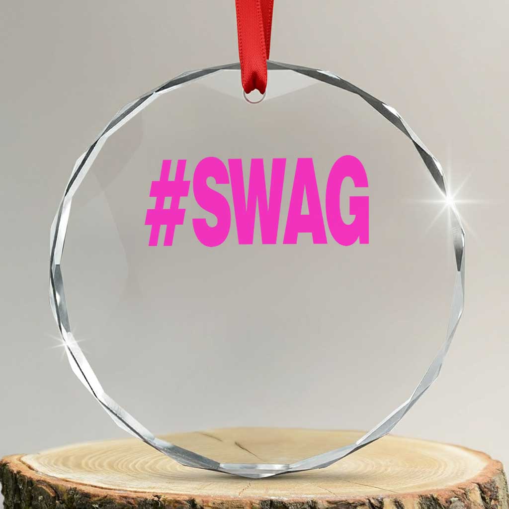 Y2K Trendy Hashtag Swag Crystal Glass Ornament