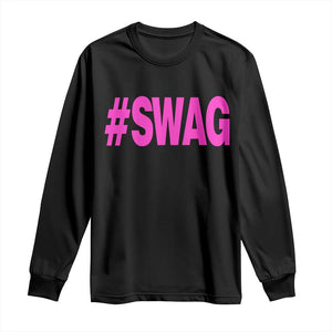 Y2K Trendy Hashtag Swag Long Sleeve Shirt
