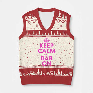 Keep Calm and Dab On Funny Saying Y2k V-Neck Knit Sweater Vest