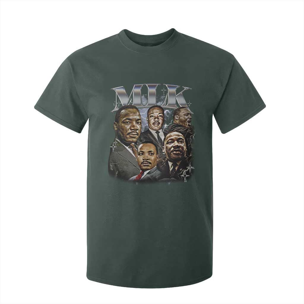 Martin Luther King T Shirt For Kid Black History Month Pride MLK Bootleg Rap Tee TS10 Dark Forest Green Print Your Wear