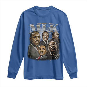 Martin Luther King Long Sleeve Shirt Black History Month Pride MLK Bootleg Rap Tee TS10 Royal Blue Print Your Wear