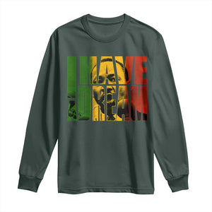 Martin Luther King Long Sleeve Shirt Black History Month MLK I Have A Dream TS10 Dark Forest Green Print Your Wear