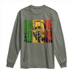 Martin Luther King Long Sleeve Shirt Black History Month MLK I Have A Dream TS10 Military Green Print Your Wear