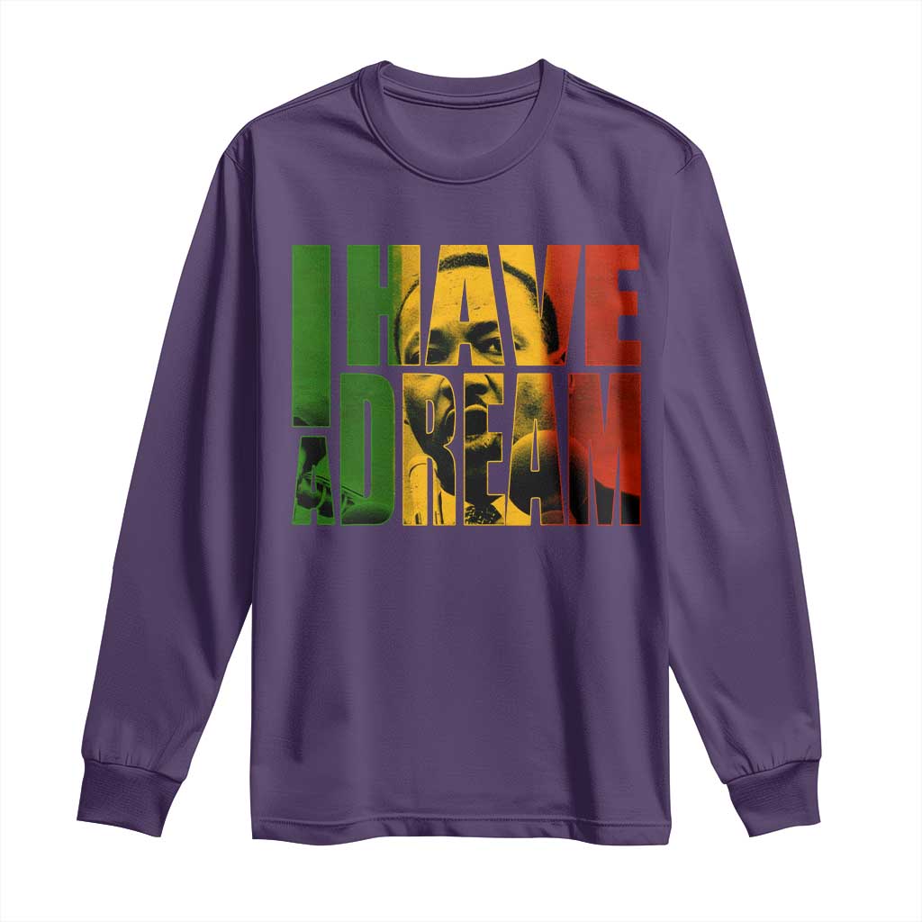 Martin Luther King Long Sleeve Shirt Black History Month MLK I Have A Dream TS10 Purple Print Your Wear