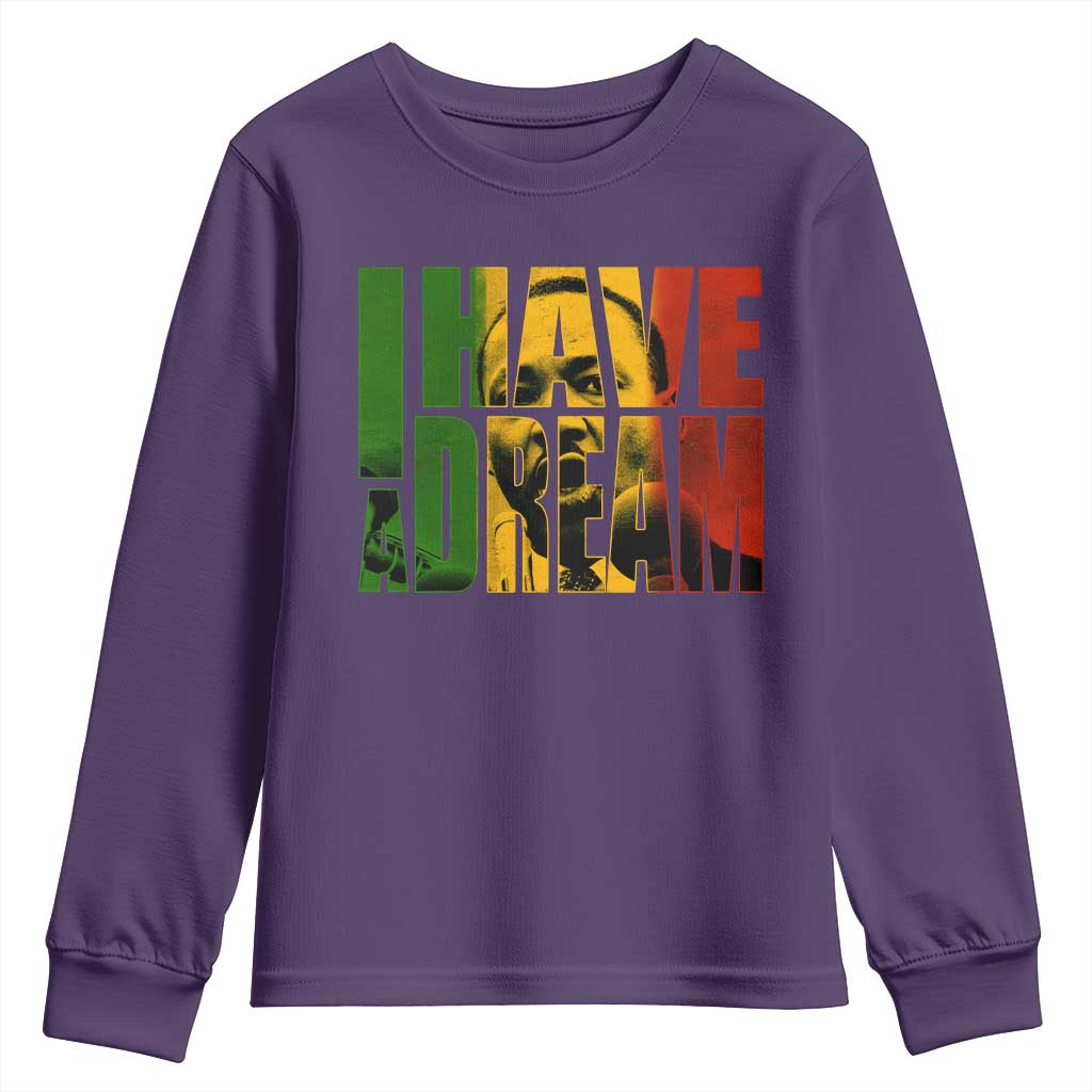 Martin Luther King Youth Sweatshirt Black History Month MLK I Have A Dream TS10 Purple Print Your Wear