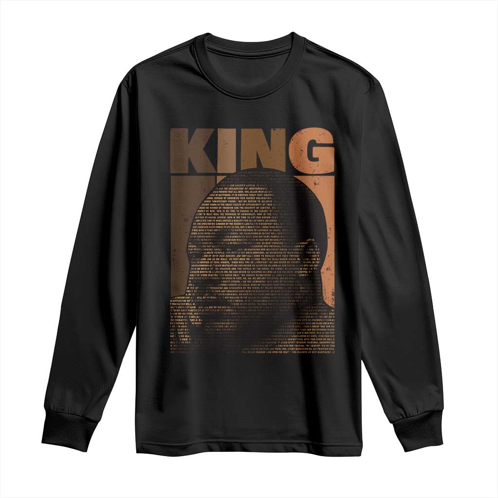 Martin Luther King Long Sleeve Shirt Black History Month MLK Melanin African American TS10 Black Print Your Wear