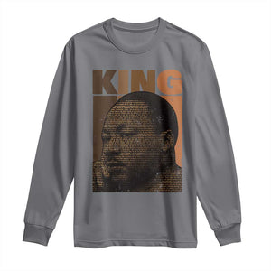 Martin Luther King Long Sleeve Shirt Black History Month MLK Melanin African American TS10 Charcoal Print Your Wear