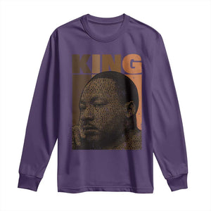 Martin Luther King Long Sleeve Shirt Black History Month MLK Melanin African American TS10 Purple Print Your Wear