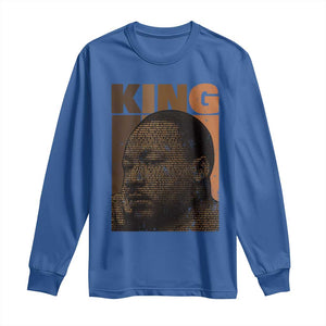 Martin Luther King Long Sleeve Shirt Black History Month MLK Melanin African American TS10 Royal Blue Print Your Wear