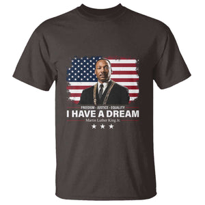 Martin Luther King T Shirt I Have A Dream Freedom Justice Equality MLK Day Black History Month TS10 Dark Chocolate Print Your Wear