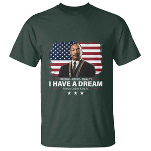 Martin Luther King T Shirt I Have A Dream Freedom Justice Equality MLK Day Black History Month TS10 Dark Forest Green Print Your Wear