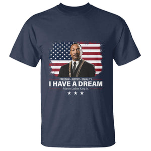 Martin Luther King T Shirt I Have A Dream Freedom Justice Equality MLK Day Black History Month TS10 Navy Print Your Wear