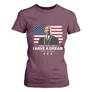 Martin Luther King T Shirt For Women I Have A Dream Freedom Justice Equality MLK Day Black History Month TS10 Maroon Print Your Wear