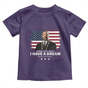 Martin Luther King Toddler T Shirt I Have A Dream Freedom Justice Equality MLK Day Black History Month TS10 Purple Print Your Wear