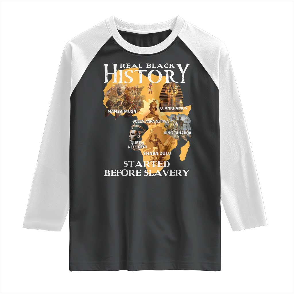 Black History Raglan Shirt Didnt Start With Slavery TS10 Black White Print Your Wear