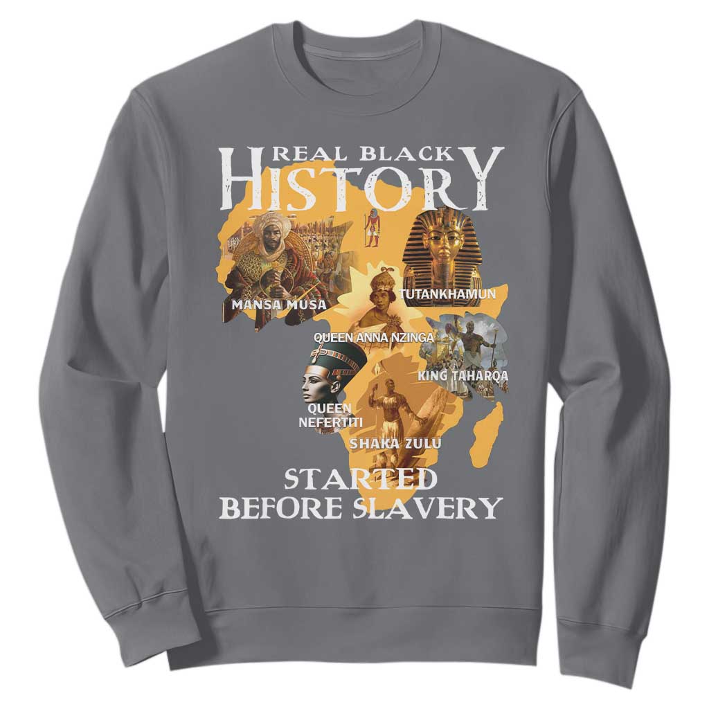 Black History Sweatshirt Didnt Start With Slavery TS10 Charcoal Print Your Wear