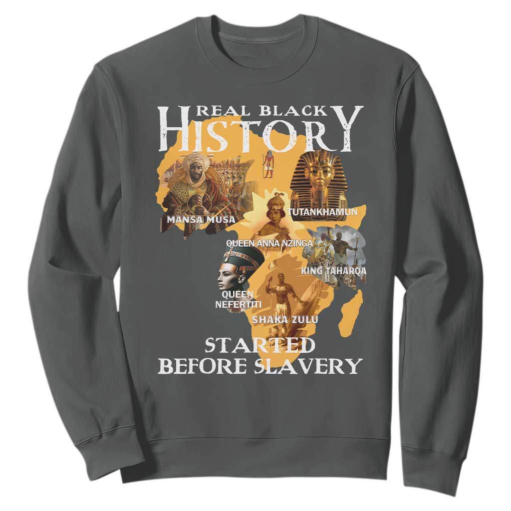 Black History Sweatshirt Didnt Start With Slavery TS10 Dark Heather Print Your Wear
