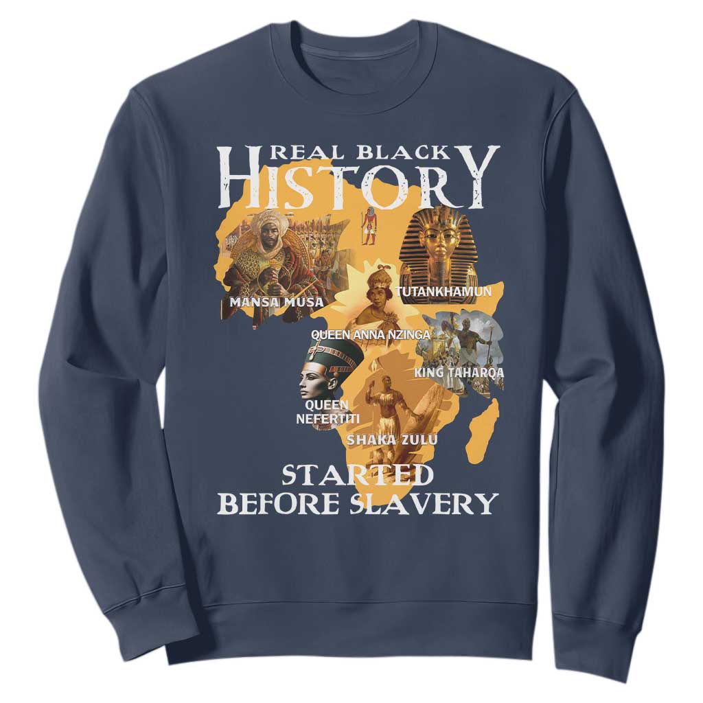 Black History Sweatshirt Didnt Start With Slavery TS10 Navy Print Your Wear