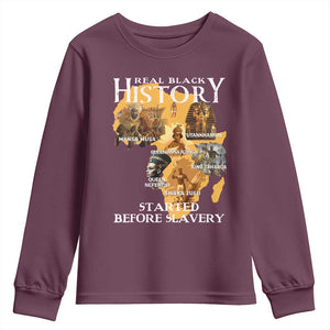 Black History Youth Sweatshirt Didnt Start With Slavery TS10 Maroon Print Your Wear