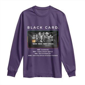 Black History Month Long Sleeve Shirt My Black Card Melanin African American TS10 Purple Print Your Wear