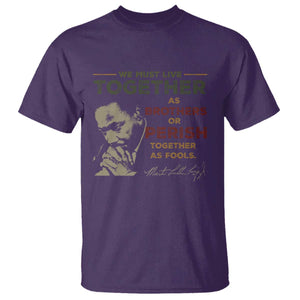 Martin Luther King Jr. T Shirt Live Together MLK Day Black History Month TS10 Purple Print Your Wear