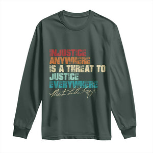 Martin Luther King Jr. Long Sleeve Shirt Vintage Inspirational Quote MLK Day Black History Month TS10 Dark Forest Green Print Your Wear