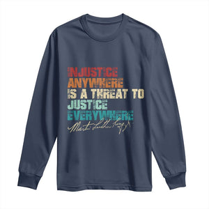 Martin Luther King Jr. Long Sleeve Shirt Vintage Inspirational Quote MLK Day Black History Month TS10 Navy Print Your Wear