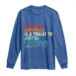 Martin Luther King Jr. Long Sleeve Shirt Vintage Inspirational Quote MLK Day Black History Month TS10 Royal Blue Print Your Wear