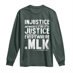 Martin Luther King Jr. Long Sleeve Shirt Inspirational Quote MLK Day Black History Month TS10 Dark Forest Green Print Your Wear