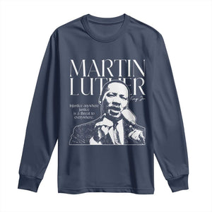 Martin Luther King Jr. Long Sleeve Shirt MLK Day Black History Month Inspirational Quote TS10 Navy Print Your Wear