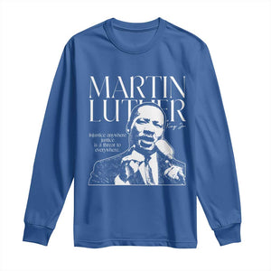 Martin Luther King Jr. Long Sleeve Shirt MLK Day Black History Month Inspirational Quote TS10 Royal Blue Print Your Wear