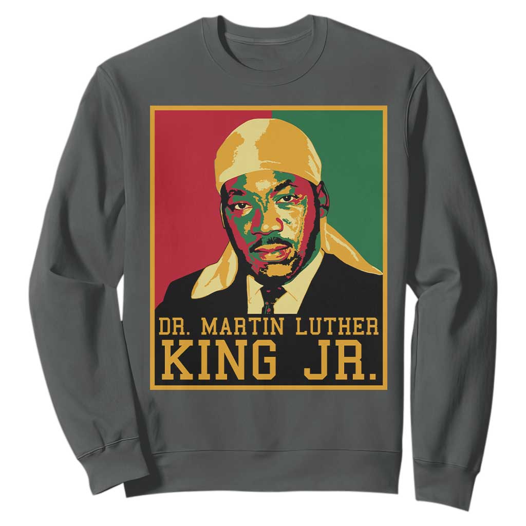 Martin Luther King Sweatshirt Retro MLK Day TS10 Dark Heather Print Your Wear