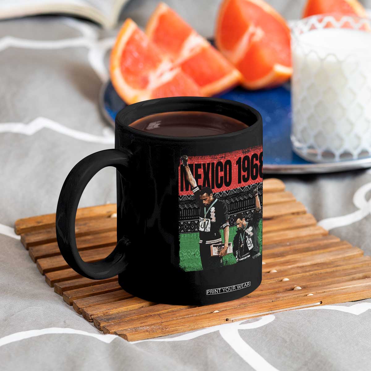 Black Power Salute 1968 Coffee Mug Black History Month Civil Rights Movement TS10 Print Your Wear