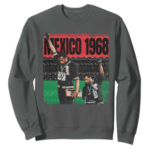 Black Power Salute 1968 Sweatshirt Black History Month Civil Rights Movement TS10 Dark Heather Print Your Wear