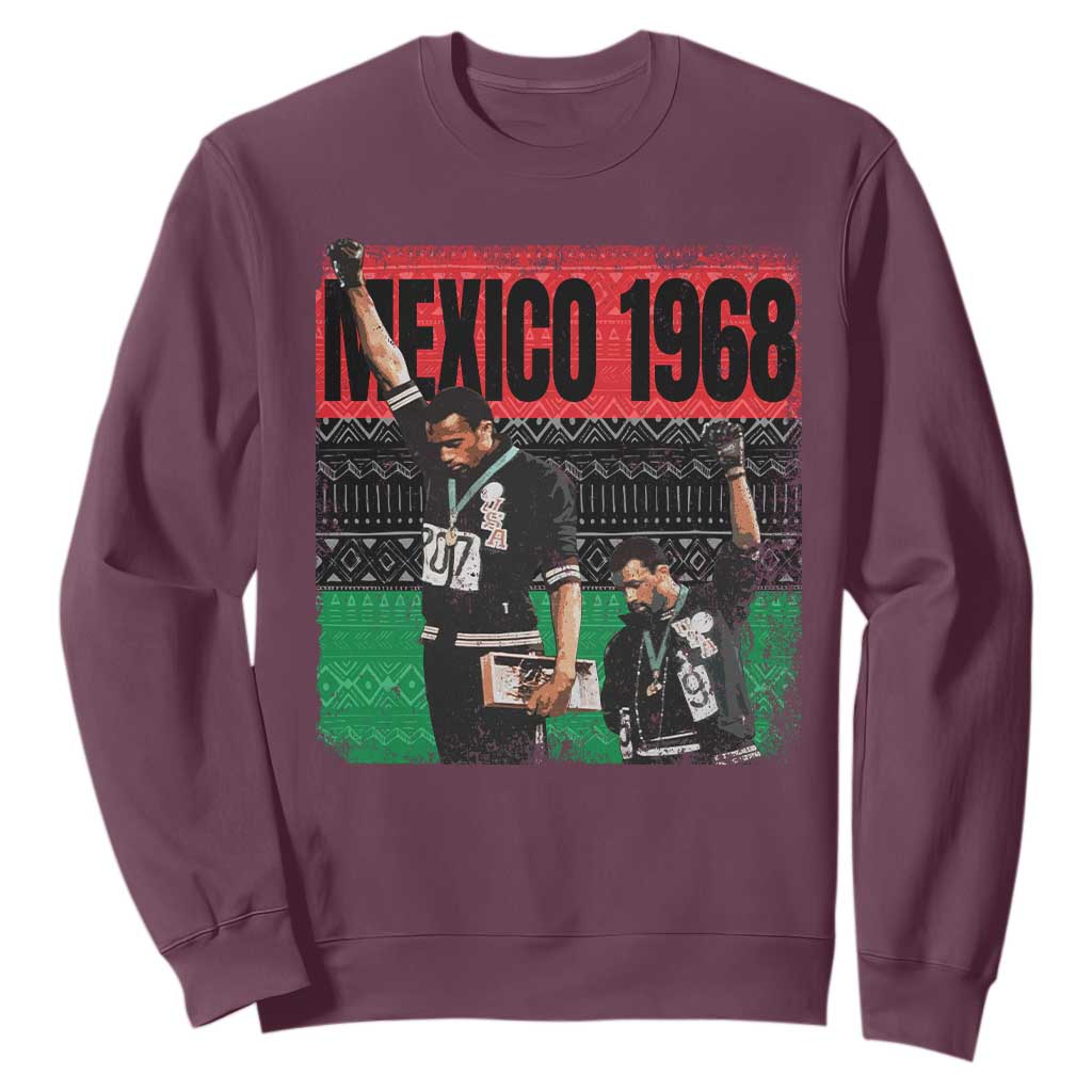 Black Power Salute 1968 Sweatshirt Black History Month Civil Rights Movement TS10 Maroon Print Your Wear