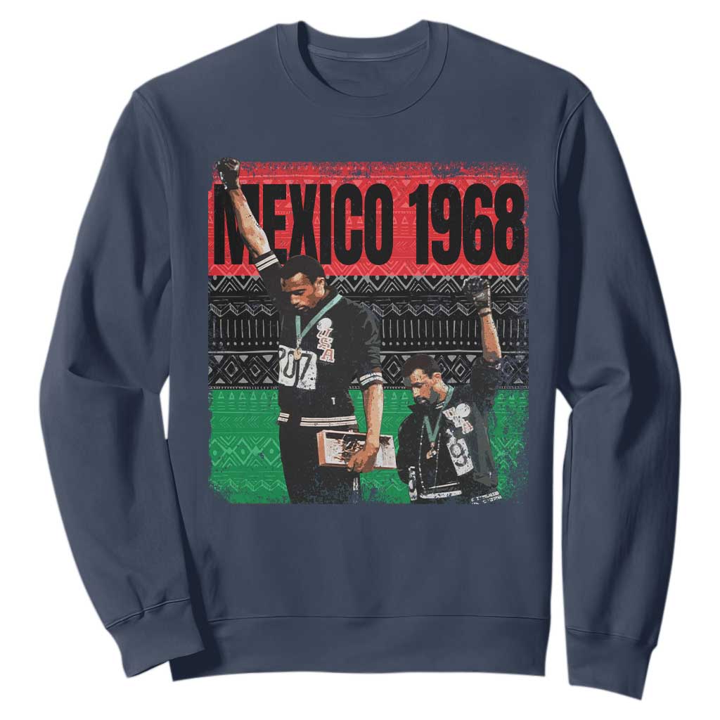 Black Power Salute 1968 Sweatshirt Black History Month Civil Rights Movement TS10 Navy Print Your Wear
