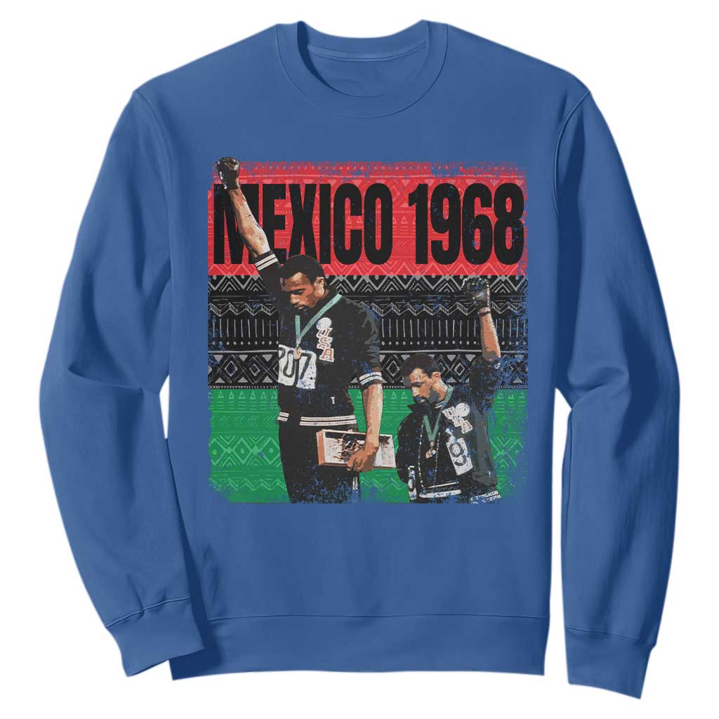 Black Power Salute 1968 Sweatshirt Black History Month Civil Rights Movement TS10 Royal Blue Print Your Wear