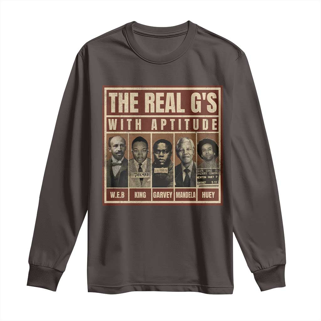 Black History Month Long Sleeve Shirt The Real G's Black Leaders TS10 Dark Chocolate Print Your Wear