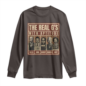 Black History Month Long Sleeve Shirt The Real G's Black Leaders TS10 Dark Chocolate Print Your Wear