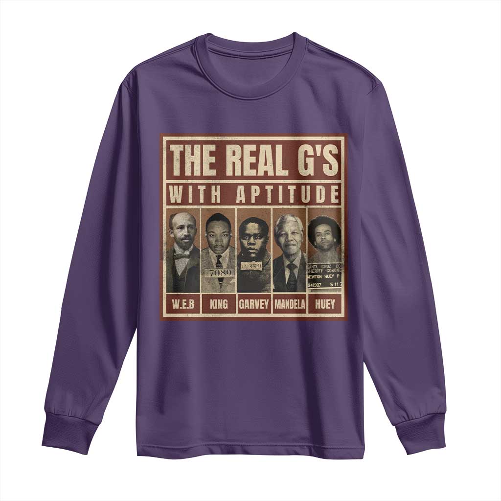 Black History Month Long Sleeve Shirt The Real G's Black Leaders TS10 Purple Print Your Wear