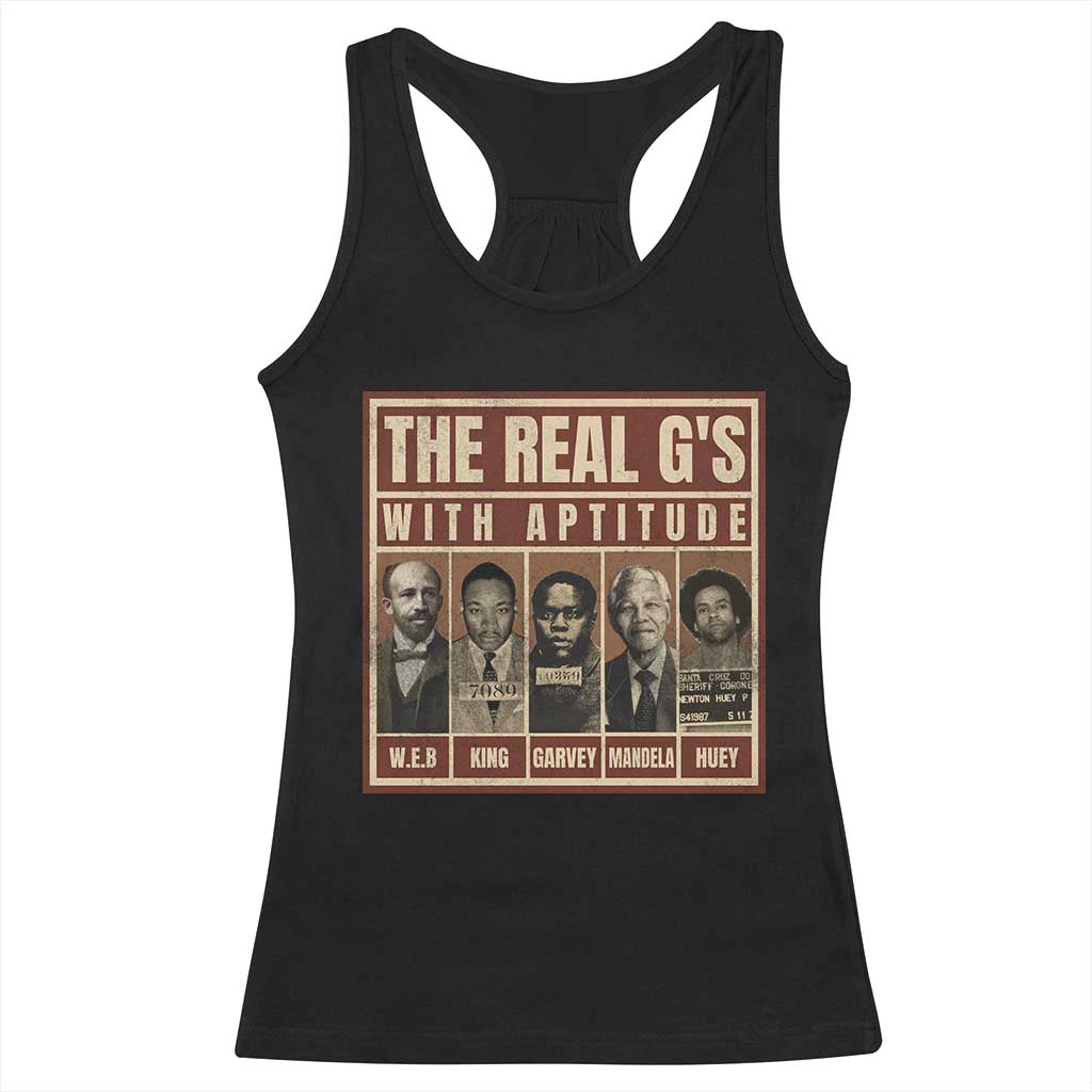 Black History Month Racerback Tank Top The Real G's Black Leaders TS10 Black Print Your Wear