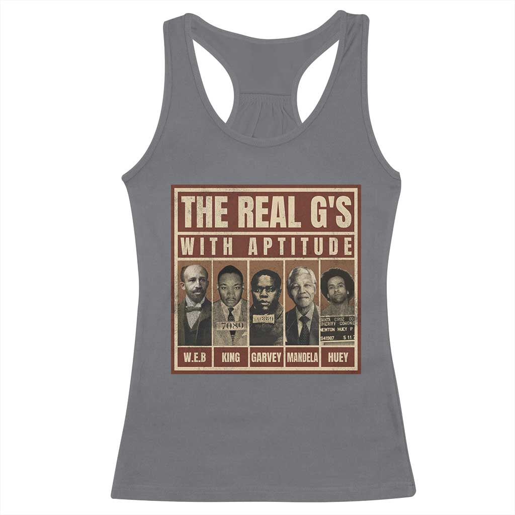 Black History Month Racerback Tank Top The Real G's Black Leaders TS10 Charcoal Print Your Wear