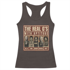 Black History Month Racerback Tank Top The Real G's Black Leaders TS10 Dark Chocolate Print Your Wear