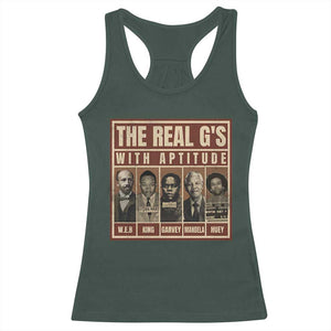 Black History Month Racerback Tank Top The Real G's Black Leaders TS10 Dark Forest Green Print Your Wear