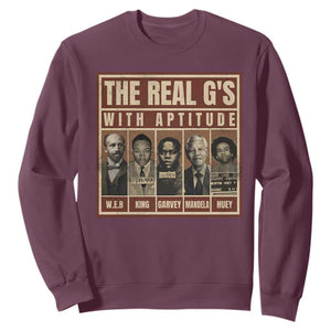 Black History Month Sweatshirt The Real G's Black Leaders TS10 Maroon Print Your Wear