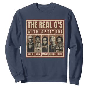 Black History Month Sweatshirt The Real G's Black Leaders TS10 Navy Print Your Wear